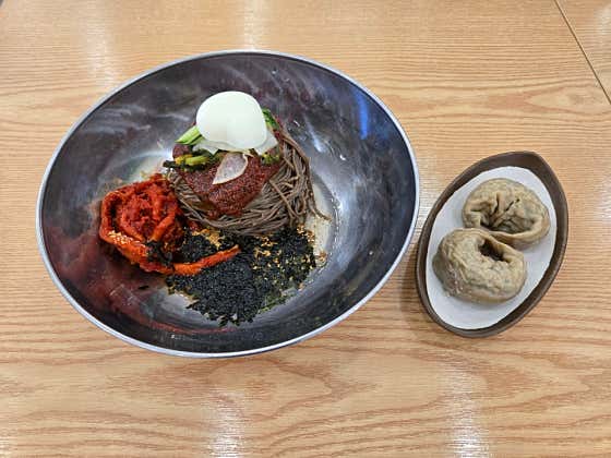 (세트) 비빔막국수/왕만두 메뉴 사진(네이버)