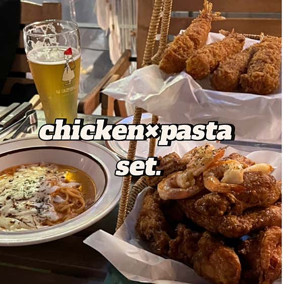 치킨×파스타 세트 메뉴 사진(네이버)