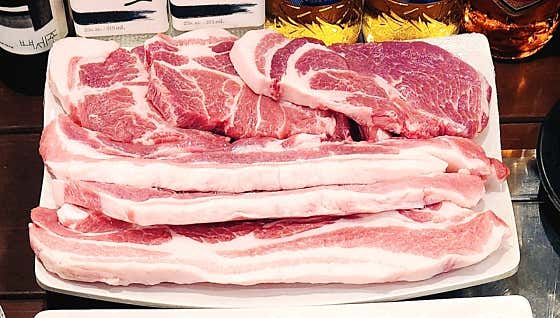 한돈 삼겹살(500g) 메뉴 사진(네이버)