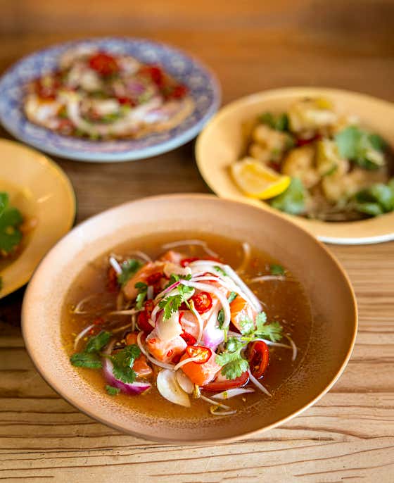 Noodles and assorted dishes at HyoTteu Yongsan