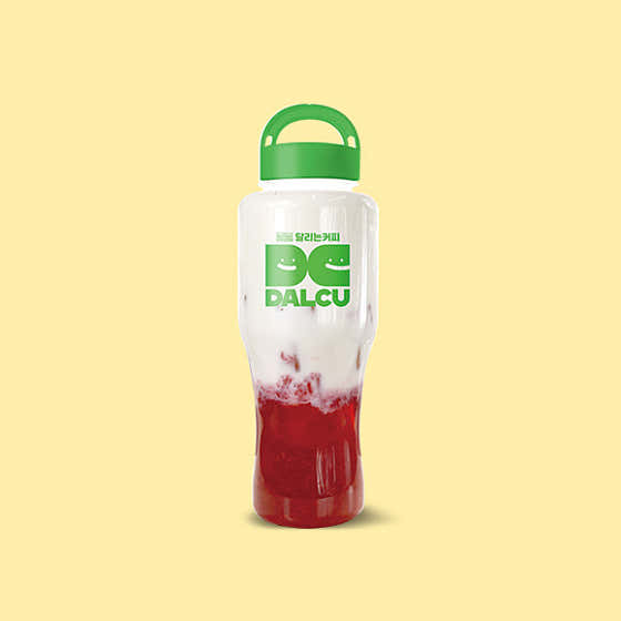 1L 보틀) 딸기라떼 메뉴 사진(네이버)