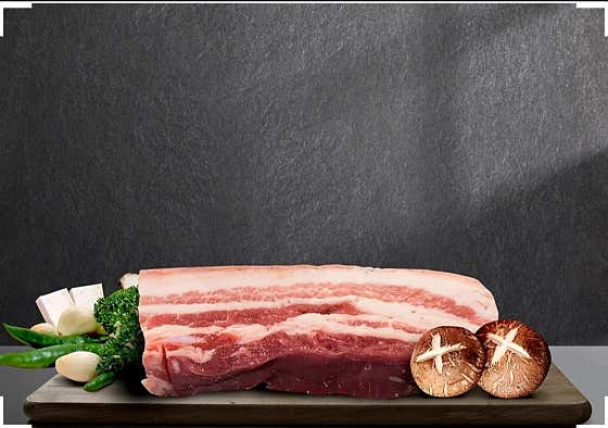 최고급 돼지 생삼겹100g 메뉴 사진(네이버)