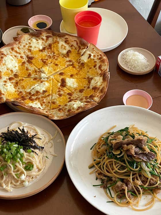 우삼겹파스타 메뉴 사진(네이버)