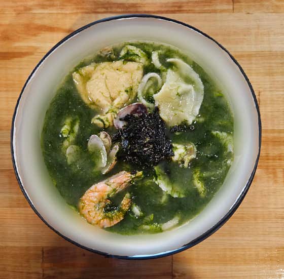 매생이칼제비 메뉴 사진(네이버)
