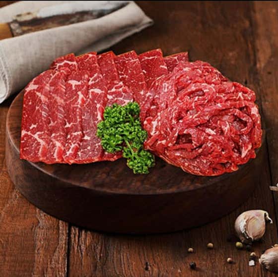 명품 한우 육사시미 메뉴 사진(네이버)