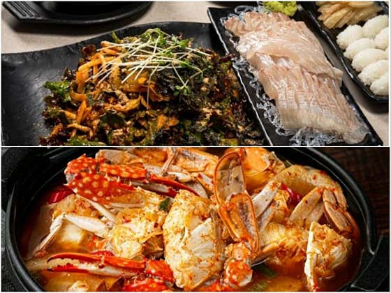 막회(대광어)+꽃게탕세트 메뉴 사진(네이버)