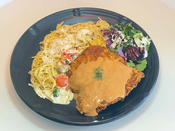 돈가스 스파게티(토마토or크림) 메뉴 사진(네이버)