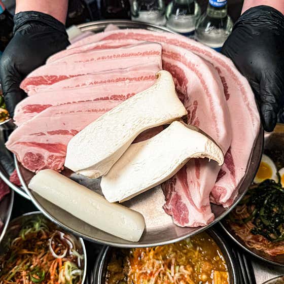 제주백돈 교차숙성 삼겹살(170g) 메뉴 사진(네이버)