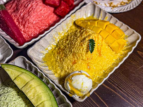 실타래 망고빙수 메뉴 사진(네이버)