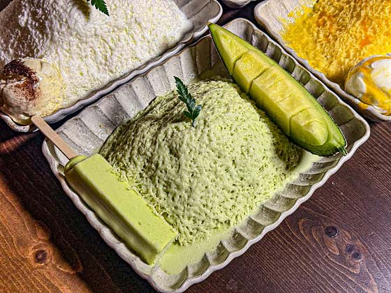 실타래 메론빙수 메뉴 사진(네이버)