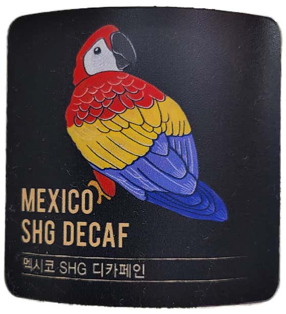 디카페인 멕시코 싱글오리진 카페라떼 메뉴 사진(네이버)