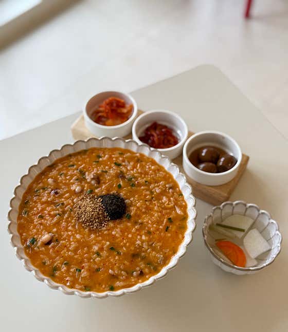 김치낙지죽 메뉴 사진(네이버)