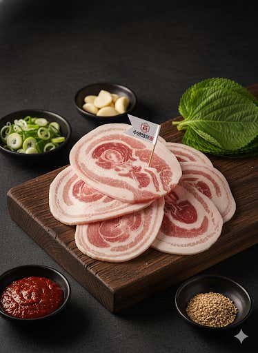 수영냉삼4m(급랭꽃삼겹)100g 메뉴 사진(네이버)