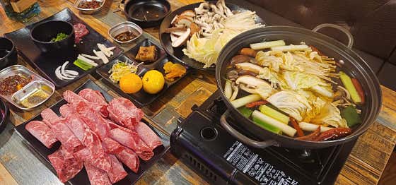 스끼야키샤브샤브 중/대 메뉴 사진(네이버)