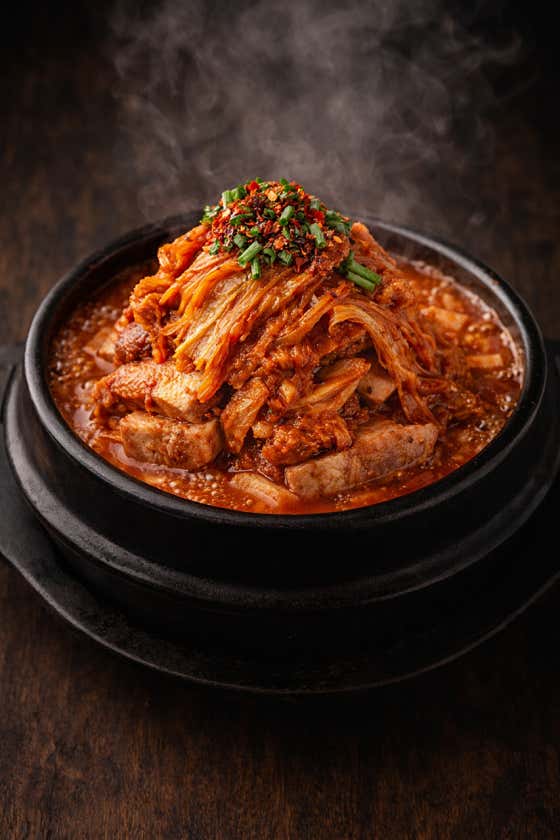산더미 돼지 김치찌개 메뉴 사진(네이버)