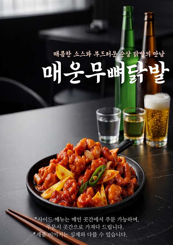 곳간네 辛무뼈닭발 메뉴 사진(네이버)