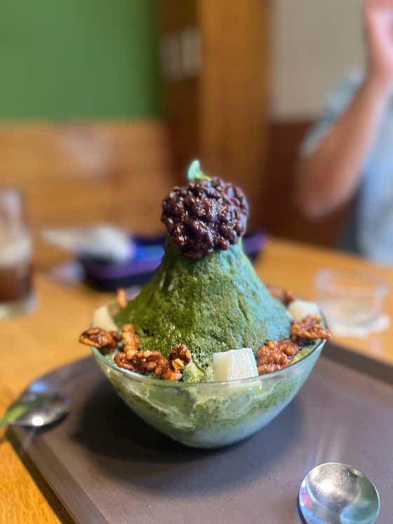 유기농 프리미엄 말차빙수 메뉴 사진(네이버)