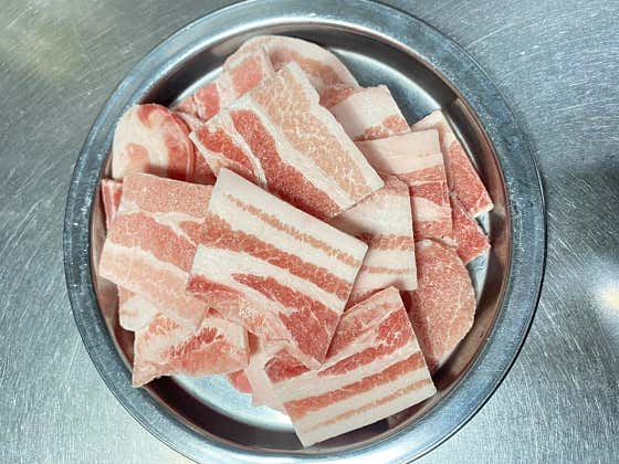 급랭삼겹살 국내산 메뉴 사진(네이버)