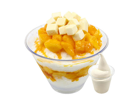 골드망고눈꽃빙수 메뉴 사진(네이버)