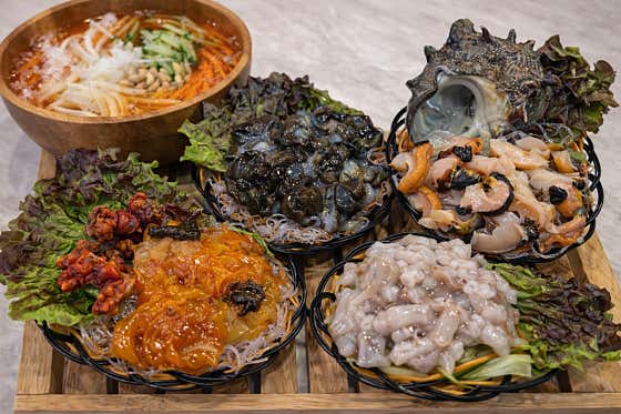 모둠해산물4종+물회 메뉴 사진(네이버)