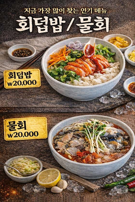 회덮밥/물회 메뉴 사진(네이버)
