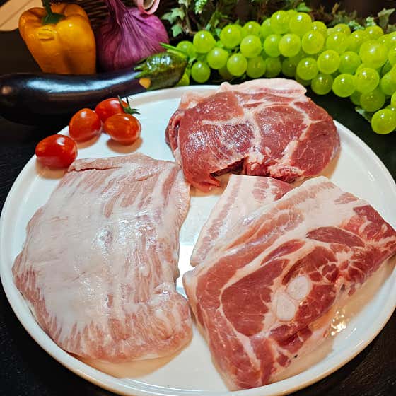 국내산 1등급 모듬한돈(600g) 메뉴 사진(네이버)