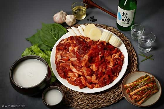 양념 오리 한마리 3~4인 메뉴 사진(네이버)