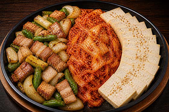 삼겹 두부김치 한판 메뉴 사진(네이버)