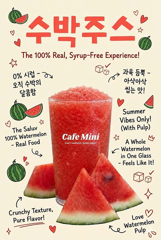 수박주스 메뉴 사진(네이버)