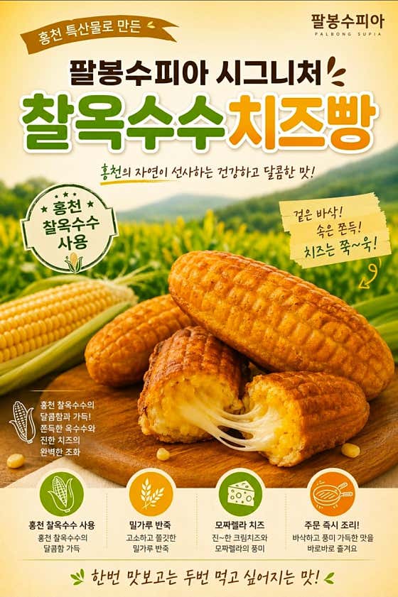 찰옥수수빵 메뉴 사진(네이버)