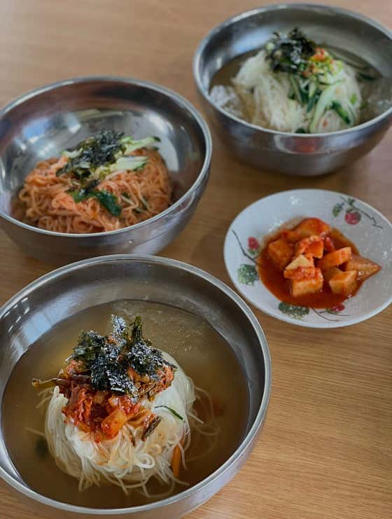 비빔국수, 김치말이국수 메뉴 사진(네이버)