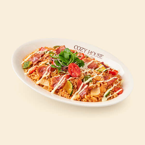 김치 베이컨 버섯 필라프 메뉴 사진(네이버)