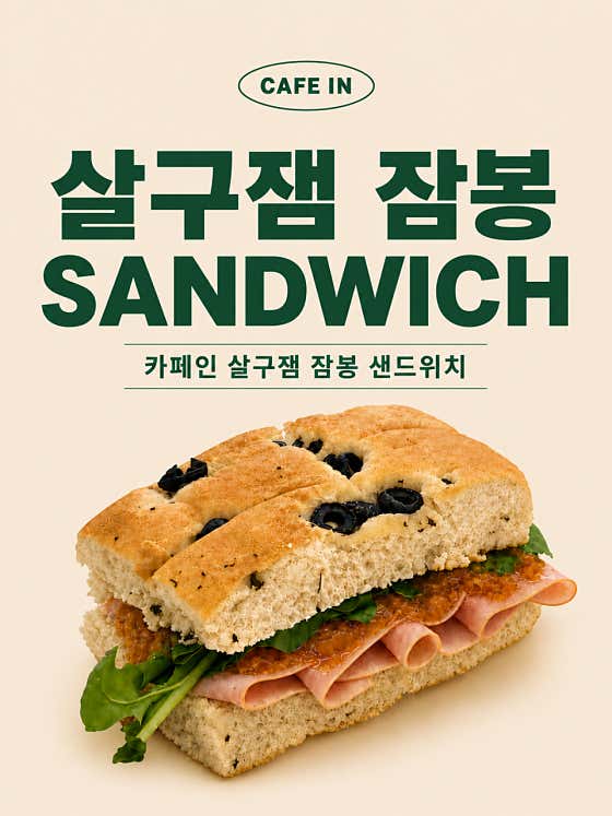 살구잼 잠봉 샌드위치 메뉴 사진(네이버)