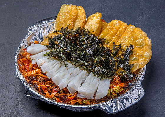 갑오징어 미나리무침&납작만두 메뉴 사진(네이버)