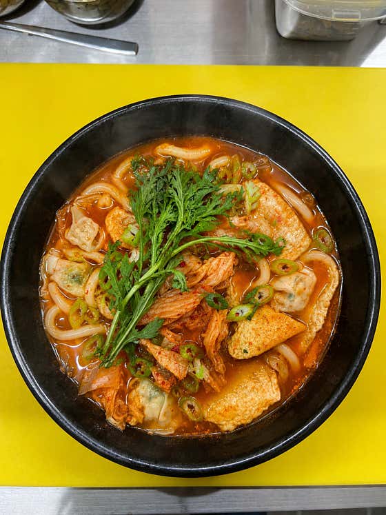김치우동 메뉴 사진(네이버)