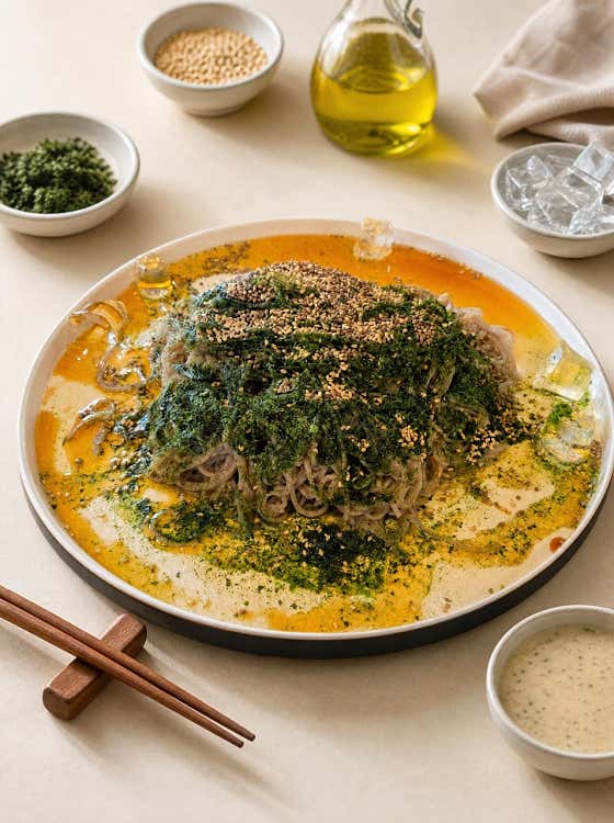 청태메밀 파스타 메뉴 사진(네이버)