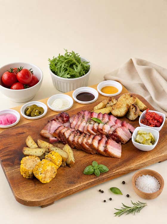 훈제 삼겹 플레이트 메뉴 사진(네이버)