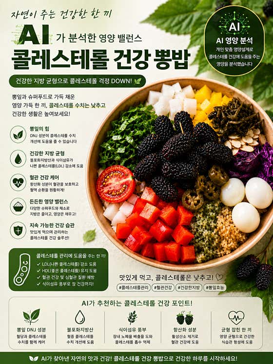 콜레스테롤 건강 뽕밥 메뉴 사진(네이버)
