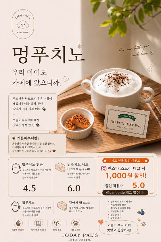 멍푸치노 메뉴 사진(네이버)