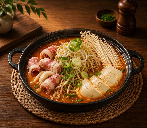 얼큰 순두부전골 메뉴 사진(네이버)