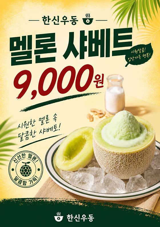 메론샤베트 메뉴 사진(네이버)