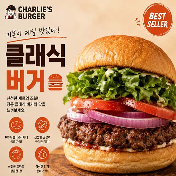 클래식버거 메뉴 사진(네이버)