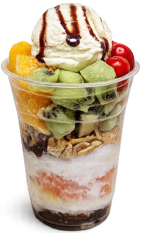 과일 컵빙수 메뉴 사진(네이버)