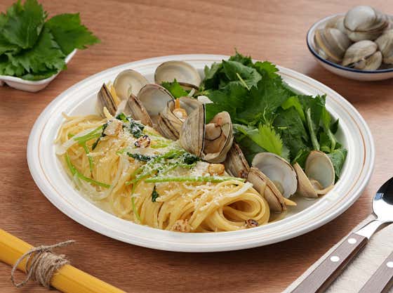 평사참나물파스타 메뉴 사진(네이버)