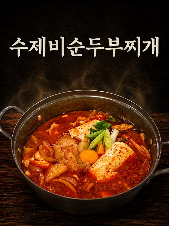 수제비순두부찌개 메뉴 사진(네이버)
