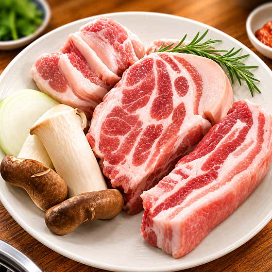제주 흑돼지 모듬 메뉴 사진(네이버)