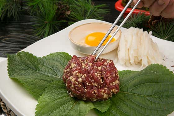 한우육회(1등급 한우) 150g 메뉴 사진(네이버)