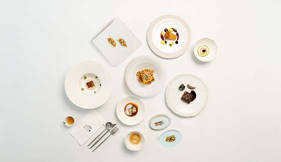 Yido Cheongdam's course dishes on several plates