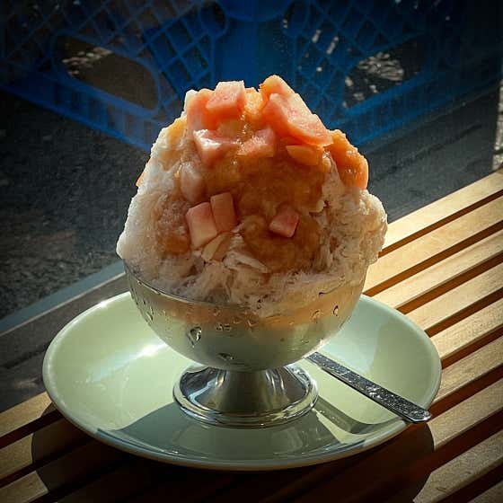 영덕복숭아빙수 메뉴 사진(네이버)