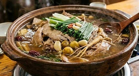 항아리 오리백숙 메뉴 사진(네이버)